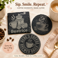 Custom Coffee Slate Coasters – Personalized for Every Coffee Lover
